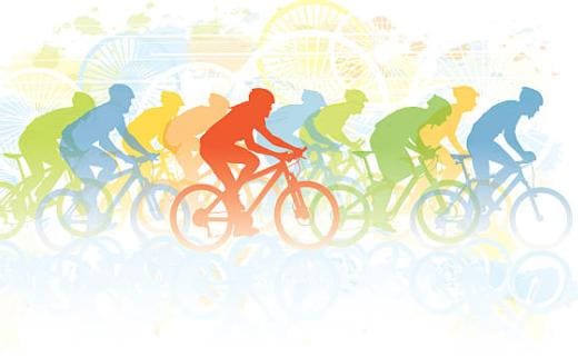 Group of cyclist in the bicycle race. Sport illustration, eps10 file format
